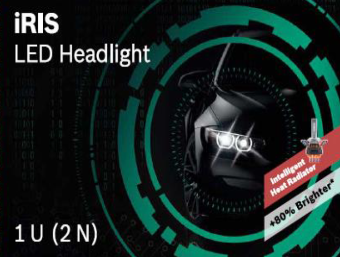 Bosch H7 iRIS LED Retrofit Headlight Bulb (12V, 30W, PX26d, 2300 Lumens) (Set of 2) - F002H52011-FT9