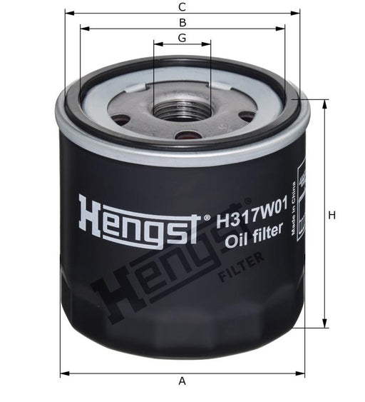 Hengst Oil Filter-Audi A3-H317W01