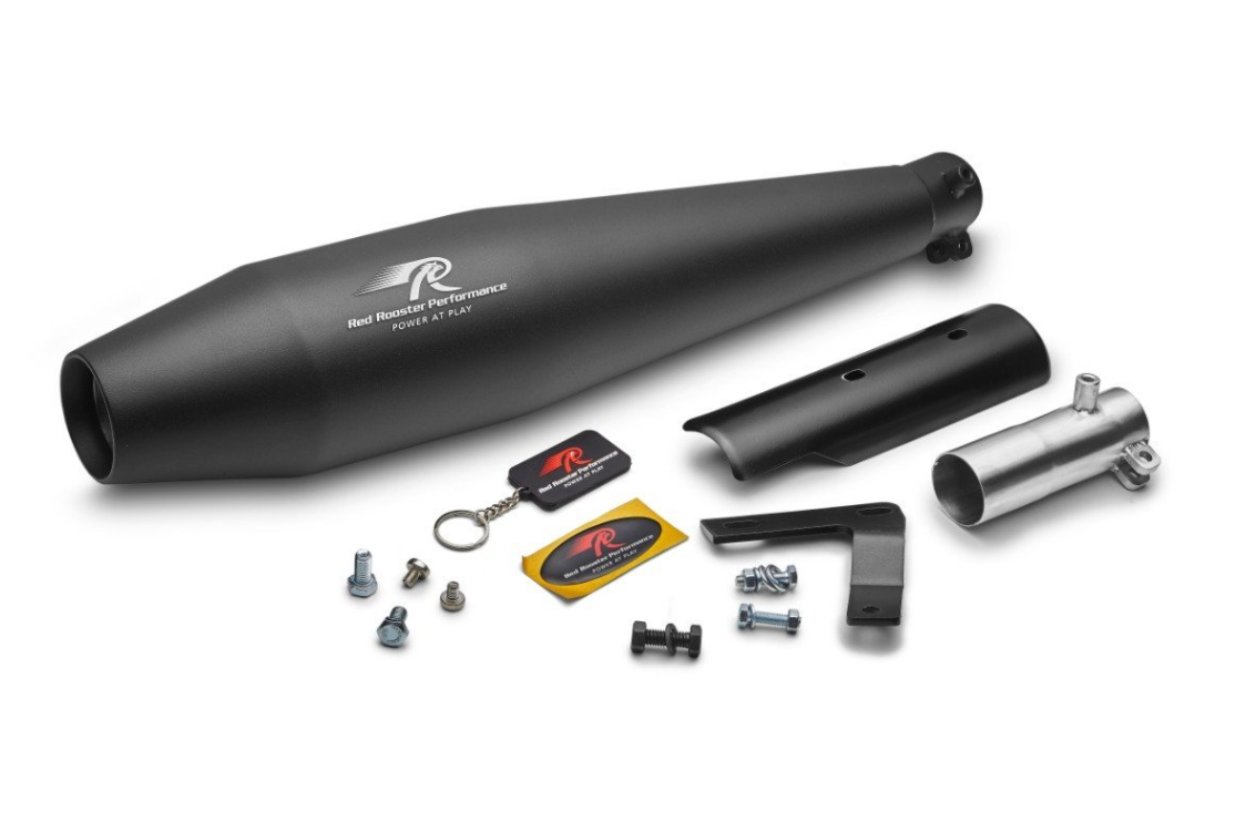 Red Rooster Performance Exhaust Pegasus Matte Black Matte For Honda Hiness CB350