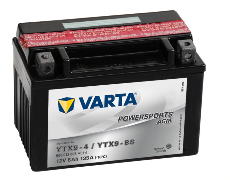 Varta  Powersports Batteries YTX9 - BS 8AH 135CCA 